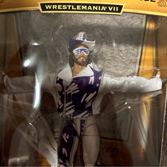 WWE DEFINING MOMENTS MACHO MAN RANDY SAVAGE NEW IN BOX, WRESTLEMANIA 7 FIGURE - Picture 2 of 11
